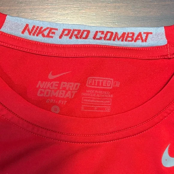 Nike Red Pro Combat T-Shirt - Picture 5 of 8